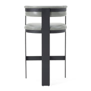 Boswell - Modern Grey Faux Leather + Black Barstool - image 3