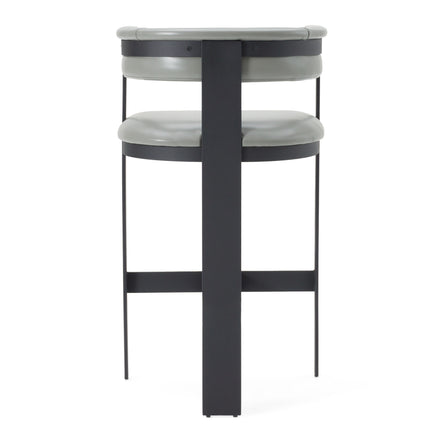Boswell - Modern Grey Faux Leather + Black Barstool - image 3
