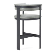 Boswell - Modern Grey Faux Leather + Black Barstool - image 4