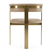 Boswell - Modern Brown Faux Leather + Gold Dining Chair - image 3