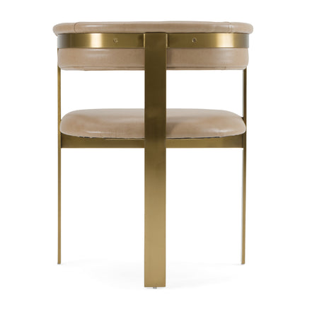 Boswell - Modern Brown Faux Leather + Gold Dining Chair - image 3
