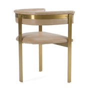 Boswell - Modern Brown Faux Leather + Gold Dining Chair - image 4