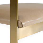 Boswell - Modern Brown Faux Leather + Gold Dining Chair - image 5