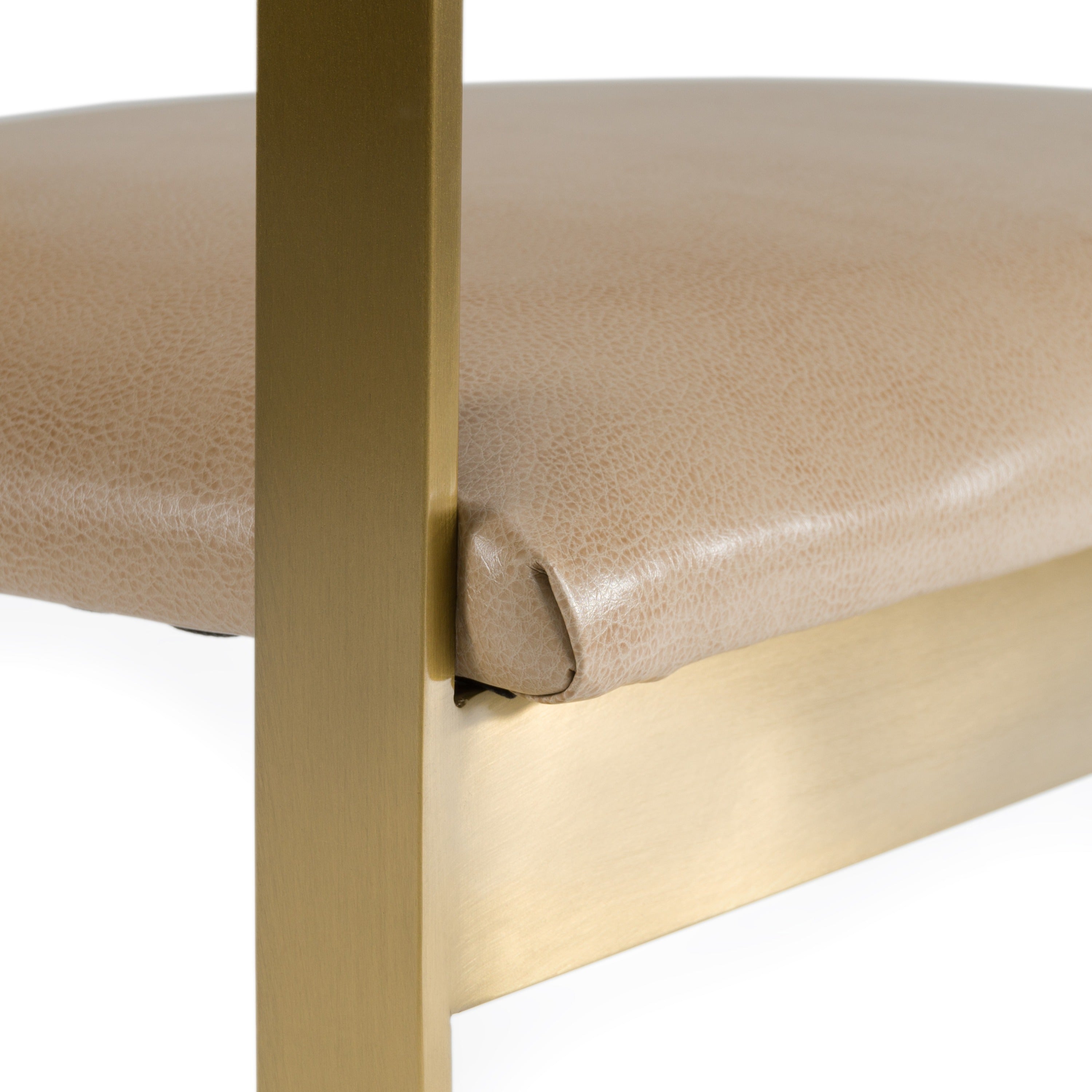 Boswell - Modern Brown Faux Leather + Gold Dining Chair - image 5