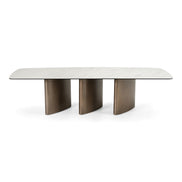 Bounty - Modern White Ceramic + Antique Brass Dining Table - image 2