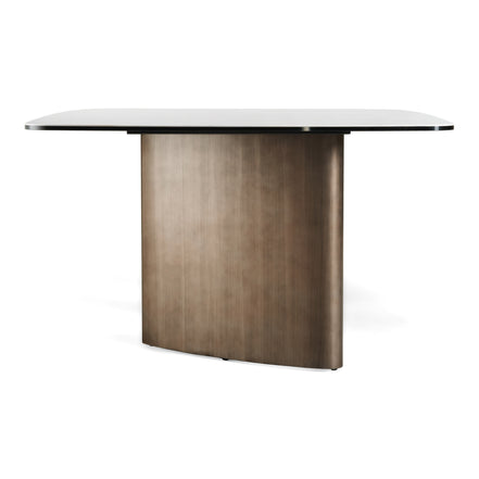 Bounty - Modern White Ceramic + Antique Brass Dining Table - image 3