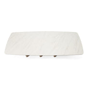 Bounty - Modern White Ceramic + Antique Brass Dining Table - image 4