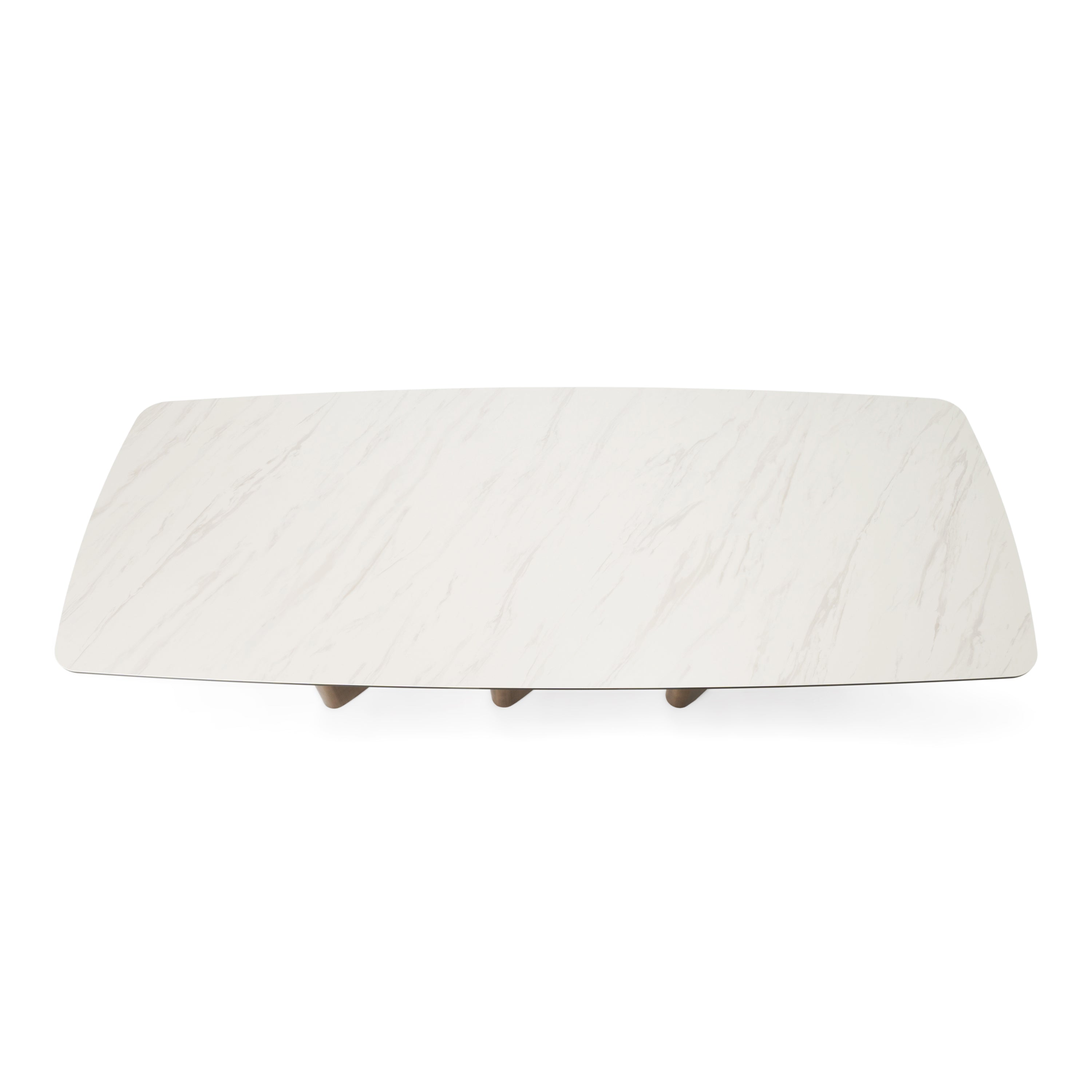 Bounty - Modern White Ceramic + Antique Brass Dining Table - image 4