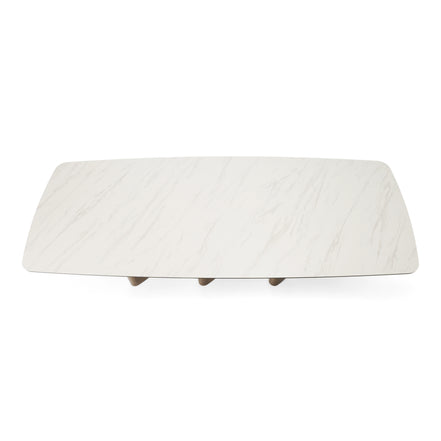 Bounty - Modern White Ceramic + Antique Brass Dining Table - image 4
