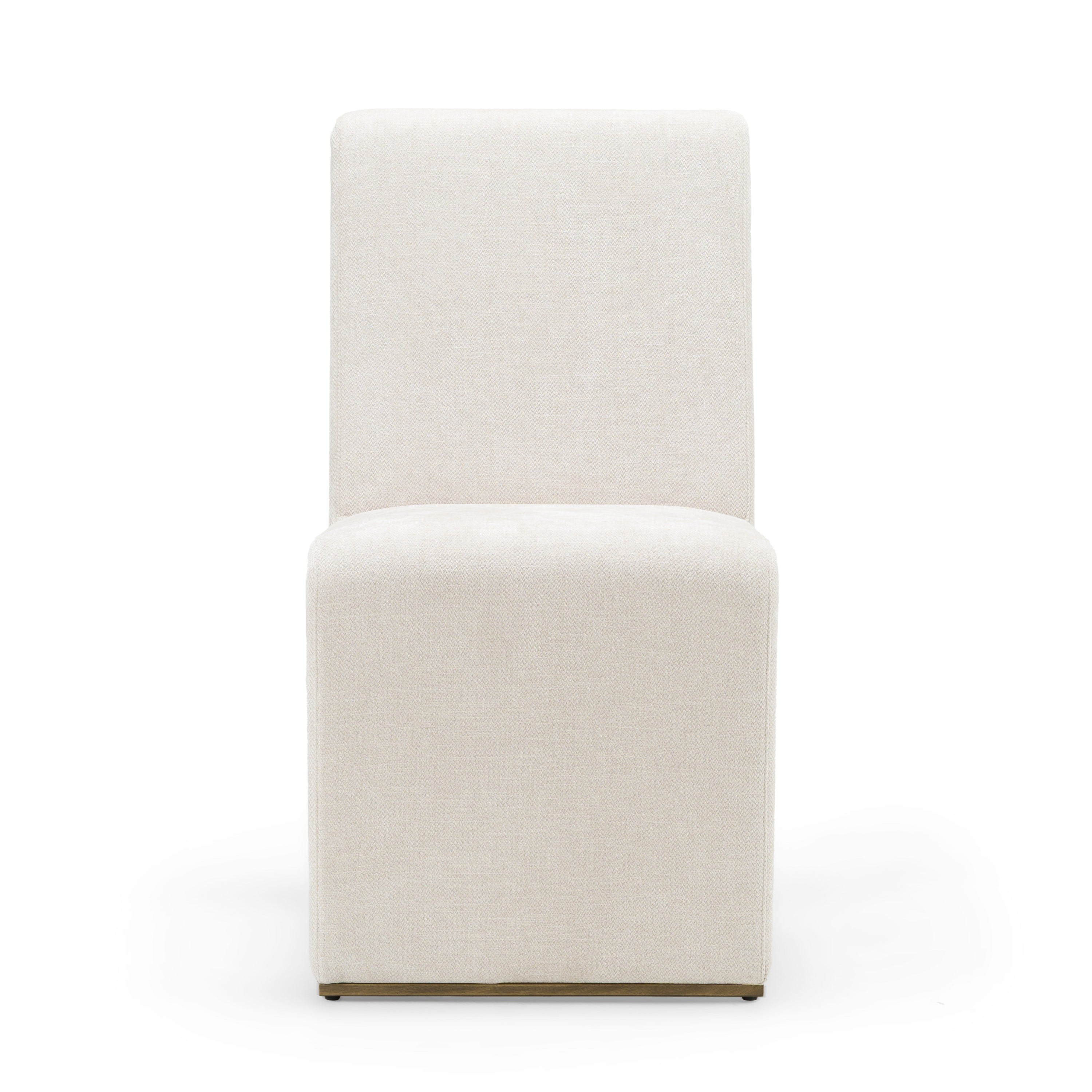 Bounty - Modern Beige Fabric + Antique Brass Dining Chair (Set of 2) - image 2