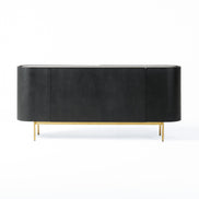 Bowie - Mid-Century Modern Black Oak + Brass Buffet - image 4