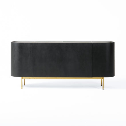 Bowie - Mid-Century Modern Black Oak + Brass Buffet - image 4