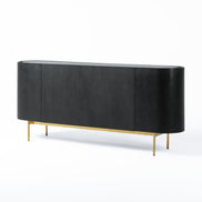 Bowie - Mid-Century Modern Black Oak + Brass Buffet - image 5