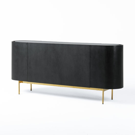 Bowie - Mid-Century Modern Black Oak + Brass Buffet - image 2