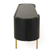 Bowie - Mid-Century Modern Black Oak + Brass TV Stand - image 5