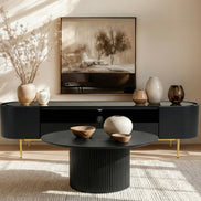 Rawlins Modern Mid Century Black Ash Round Coffee Table - image 3