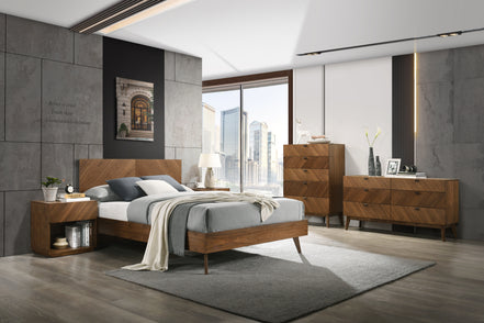 Kamela -Modern Walnut EK Bed - image 2
