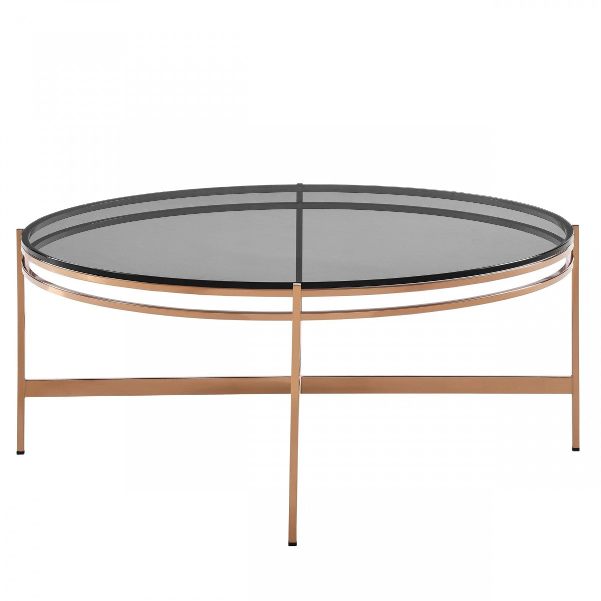 Bradford - Modern Smoked Glass & Rosegold Coffee Table - image 2