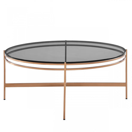Bradford - Modern Smoked Glass & Rosegold Coffee Table - image 2