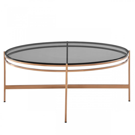 Bradford - Modern Smoked Glass & Rosegold Coffee Table - image 2