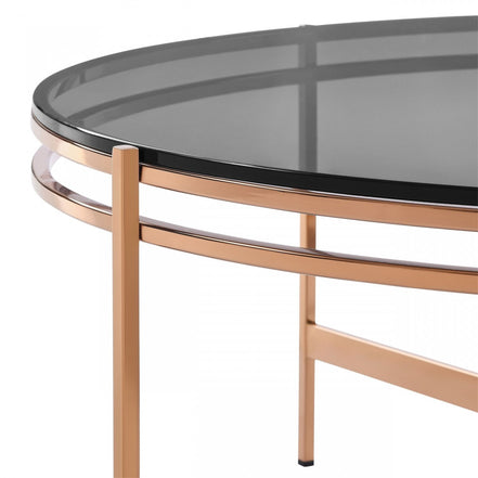 Bradford - Modern Smoked Glass & Rosegold Coffee Table - image 3