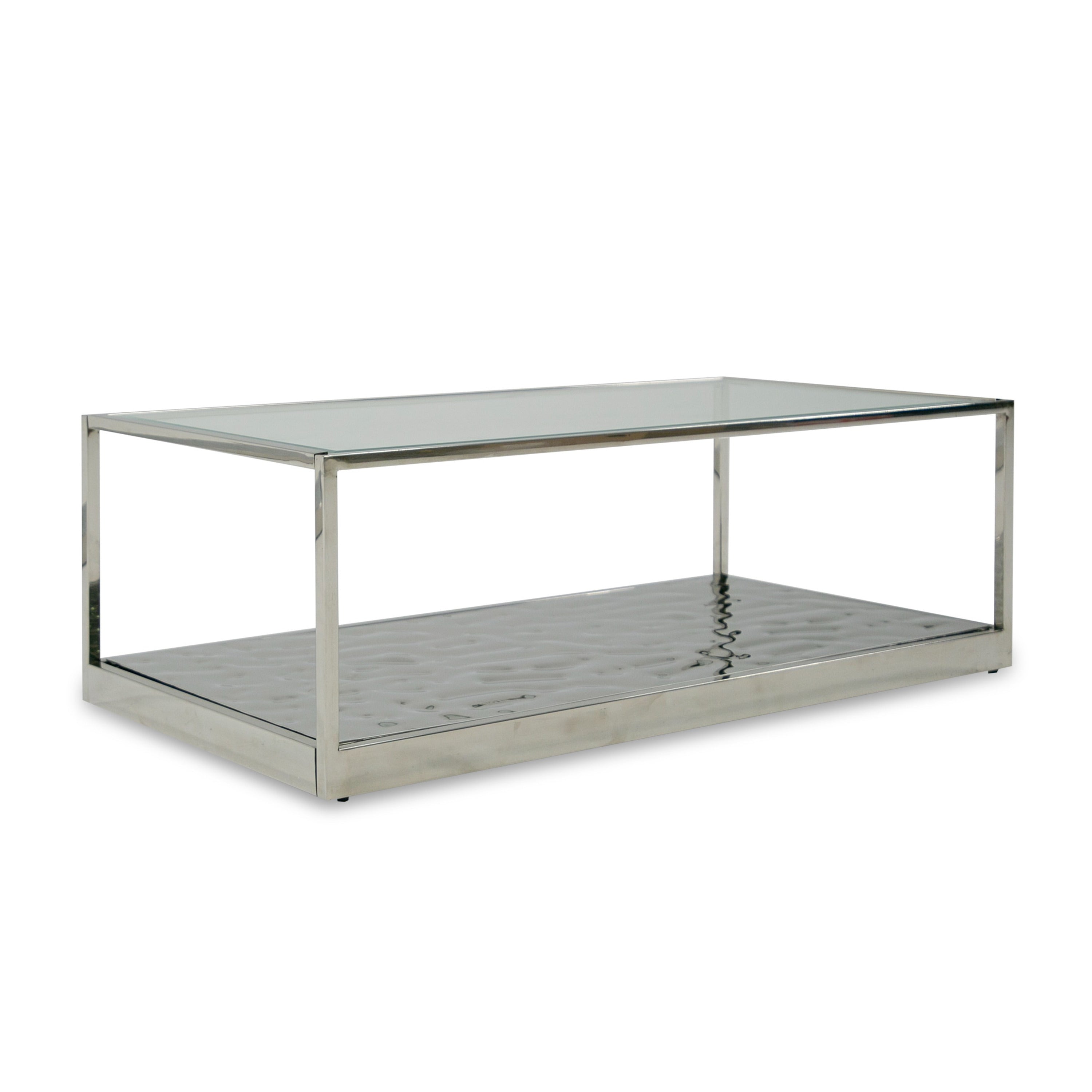 Braxton - Contemporary Clear Wave Glass Coffee Table - image 3