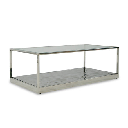 Braxton - Contemporary Clear Wave Glass Coffee Table - image 3