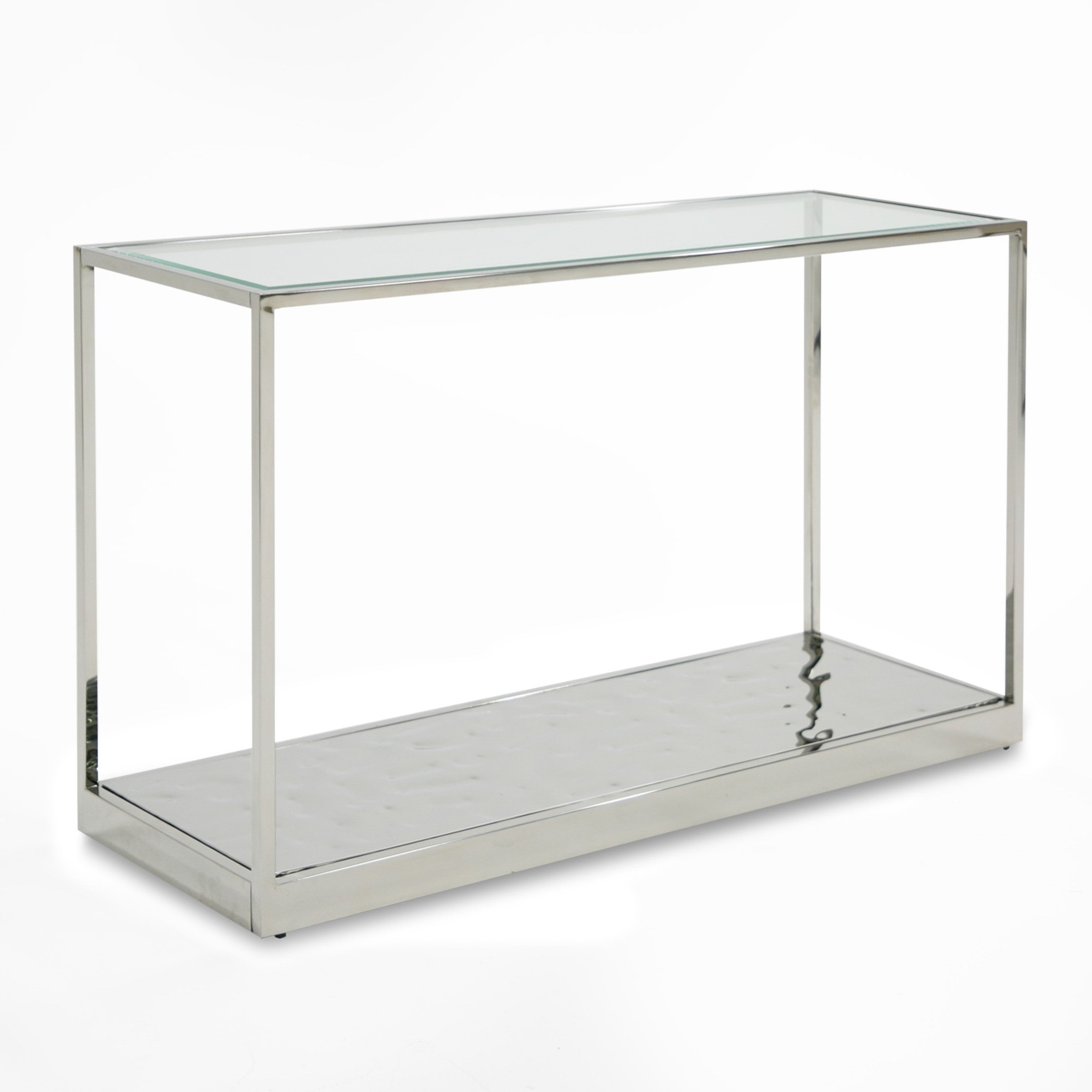 Braxton - Contemporary Clear Wave Glass Console Table - image 3