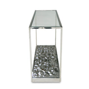 Braxton - Contemporary Clear Wave Glass Console Table
