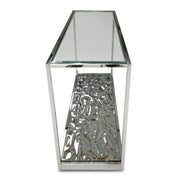Braxton - Contemporary Clear Wave Glass Console Table - image 2