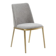Brent- Contemporary Light Grey Fabric + Brass Dining Chair Set of 2 - image 5