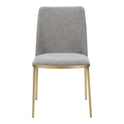 Brent- Contemporary Light Grey Fabric + Brass Dining Chair Set of 2 - image 4