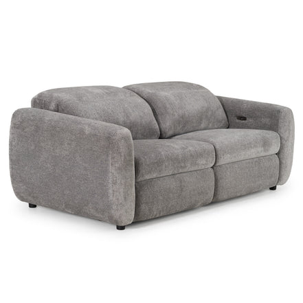 Brevig - Modern Grey Fabric Sofa w/ 2 Recliners