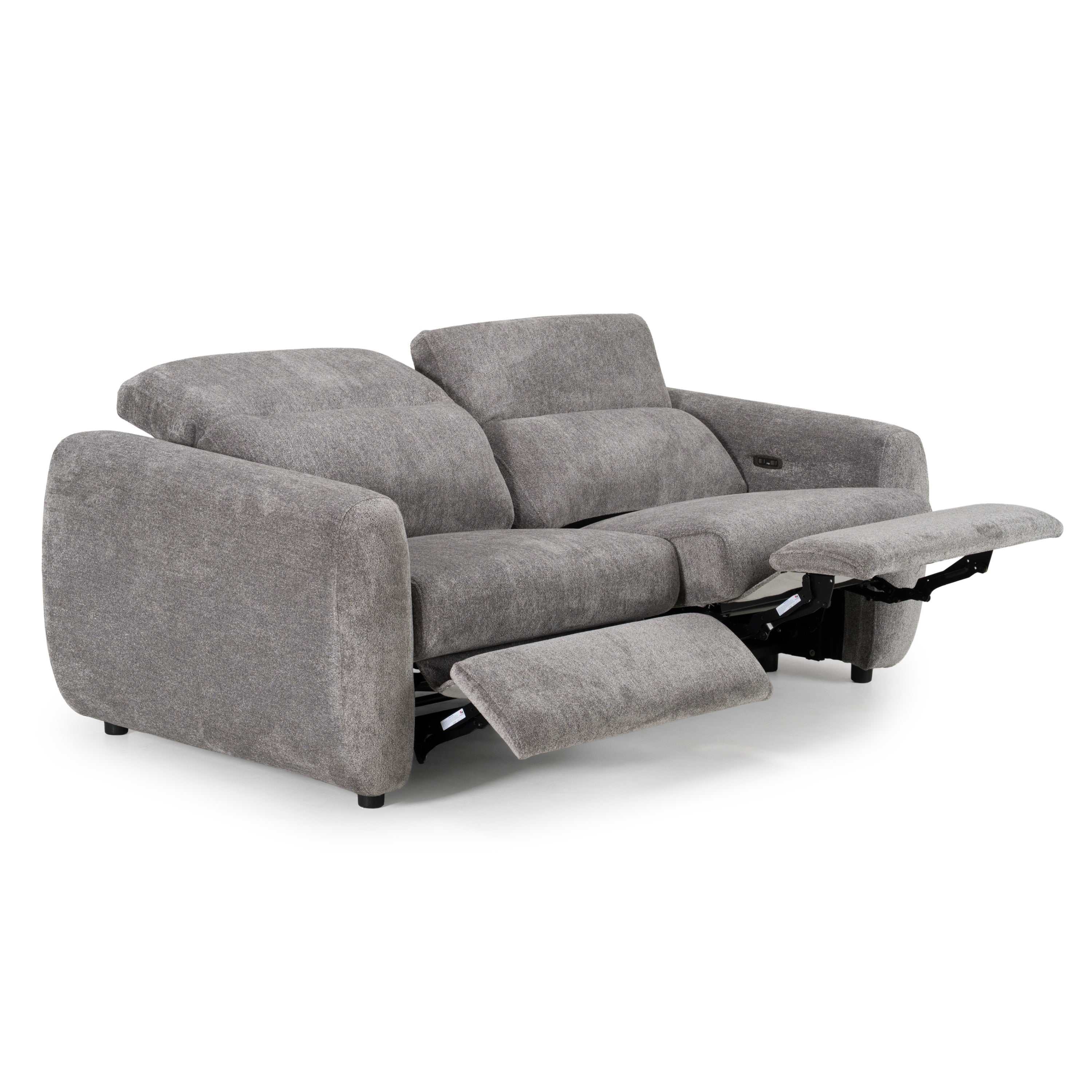 Brevig - Modern Grey Fabric Sofa w/ 2 Recliners - image 2