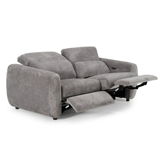 Brevig - Modern Grey Fabric Sofa w/ 2 Recliners - image 2