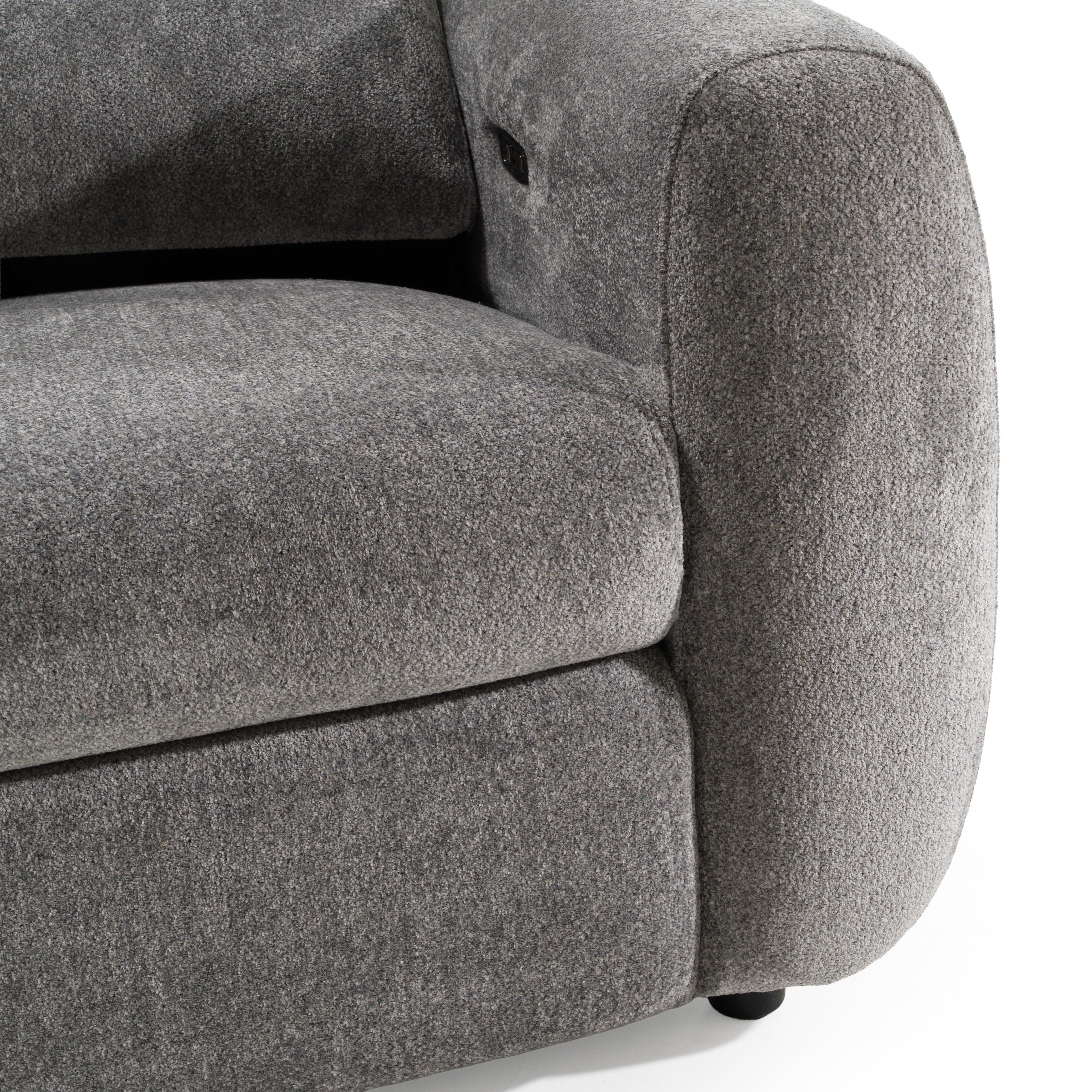 Brevig - Modern Grey Fabric Sofa w/ 2 Recliners - image 4