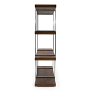 Brewer - Modern Walnut Glass & Stainless Steel Bookshelf - image 5