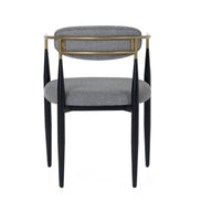 Buchtel - Mid-Century Modern Medium Grey + Gold Arm + Black Dining Chair - image 3