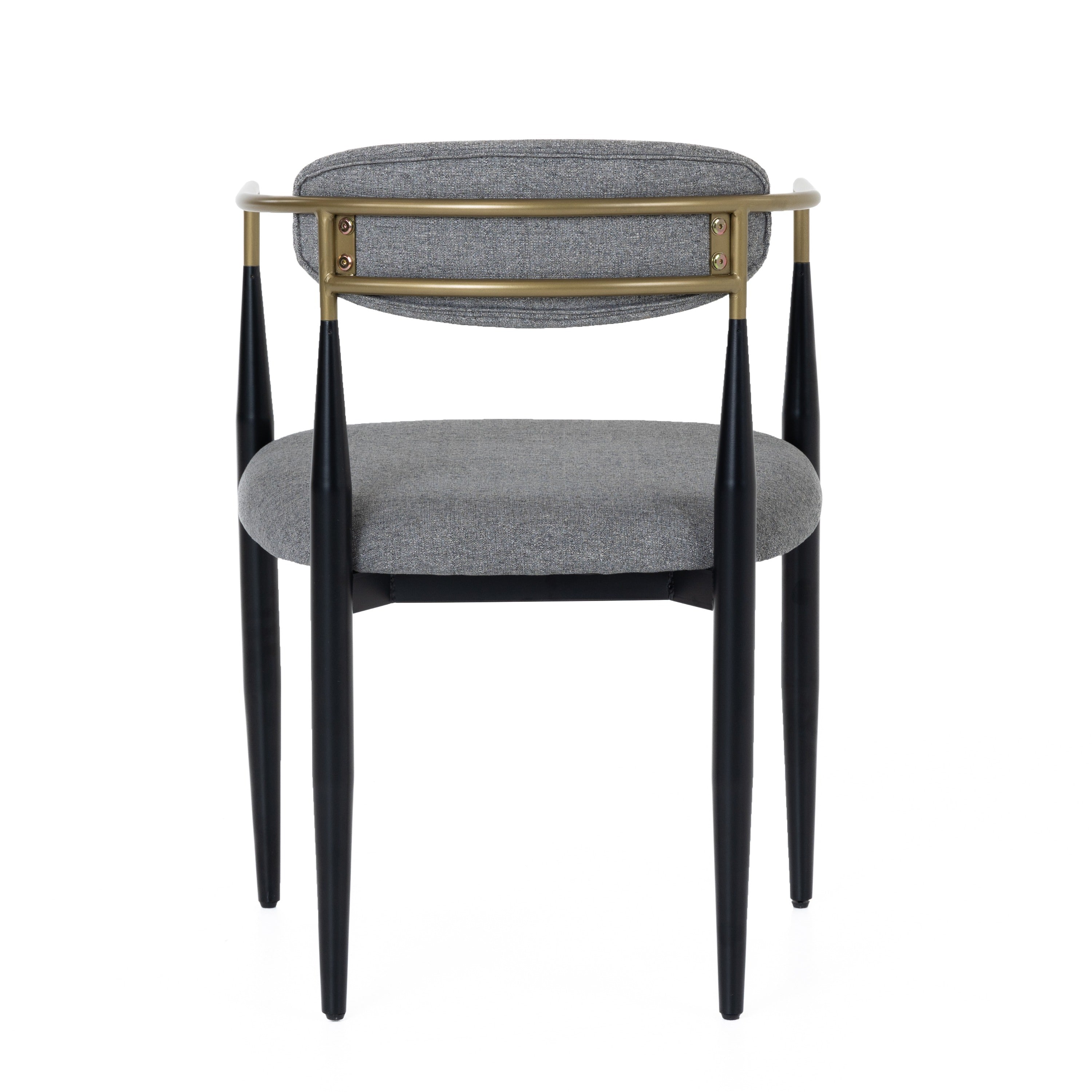 Buchtel - Mid-Century Modern Medium Grey + Gold Arm + Black Dining Chair - image 3