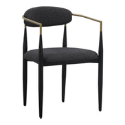 Buchtel - Mid-Century Modern Dark Grey + Gold Arm + Black Dining Chair - image 5