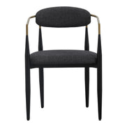Buchtel - Mid-Century Modern Dark Grey + Gold Arm + Black Dining Chair - image 4