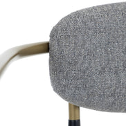 Buchtel - Mid-Century Modern Medium Grey + Gold Arm + Black Counter Chair - image 2