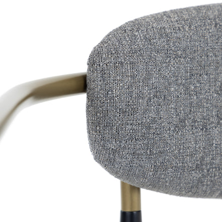 Buchtel - Mid-Century Modern Medium Grey + Gold Arm + Black Counter Chair - image 2