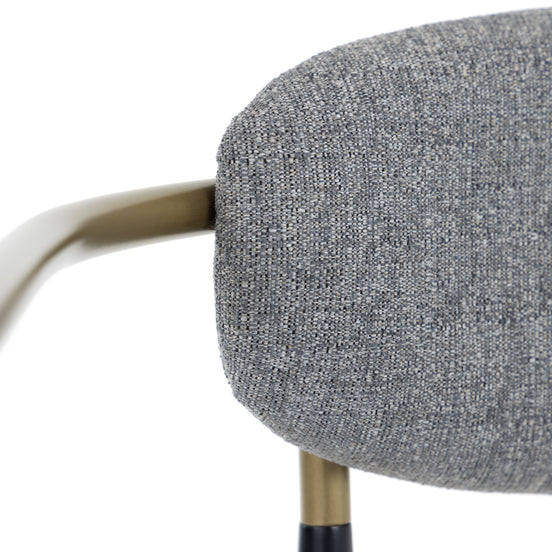 Buchtel - Mid-Century Modern Medium Grey + Gold Arm + Black Counter Chair - image 2