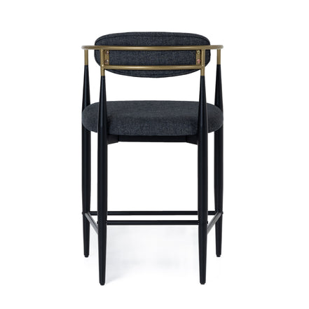 Buchtel - Mid-Century Modern Dark Grey + Gold Arm + Black Counter Chair - image 3