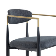 Buchtel - Mid-Century Modern Dark Grey + Gold Arm + Black Counter Chair - image 4