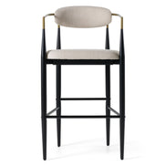 Buchtel - Mid-Century Modern Beige + Gold Arm + Black Bar Chair