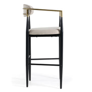 Buchtel - Mid-Century Modern Beige + Gold Arm + Black Bar Chair - image 2