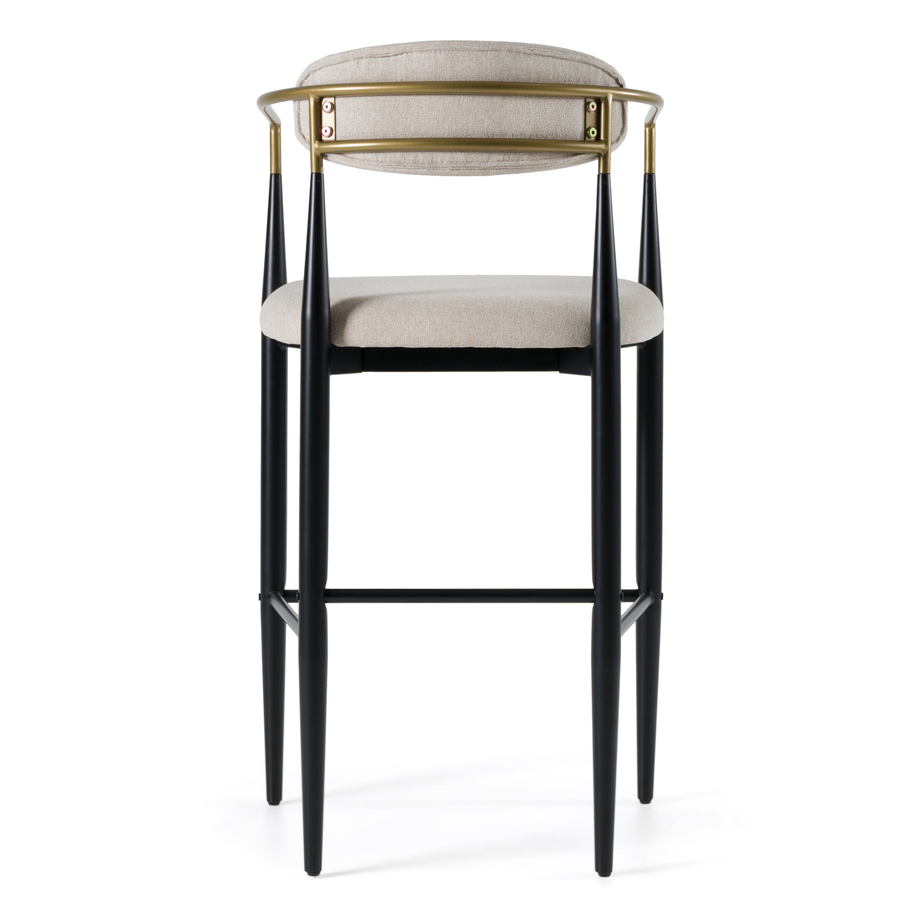 Buchtel - Mid-Century Modern Beige + Gold Arm + Black Bar Chair - image 3