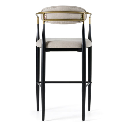 Buchtel - Mid-Century Modern Beige + Gold Arm + Black Bar Chair - image 3